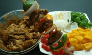 Raw Chicken Kebab Skewer