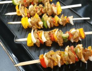 Chicken Kebab skewers on the grill