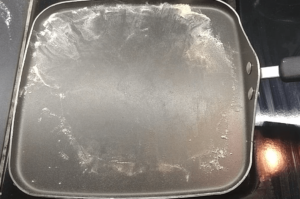 Griddled pan on a stovetop