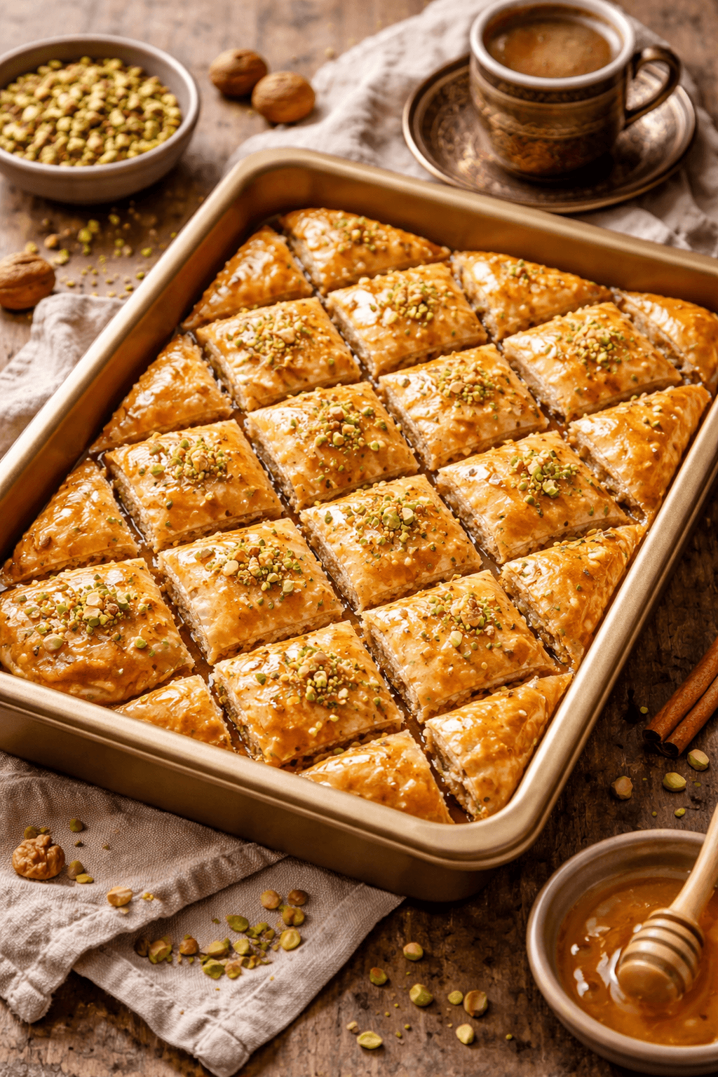 Authentic Baklava Recipe with Honey & Walnuts