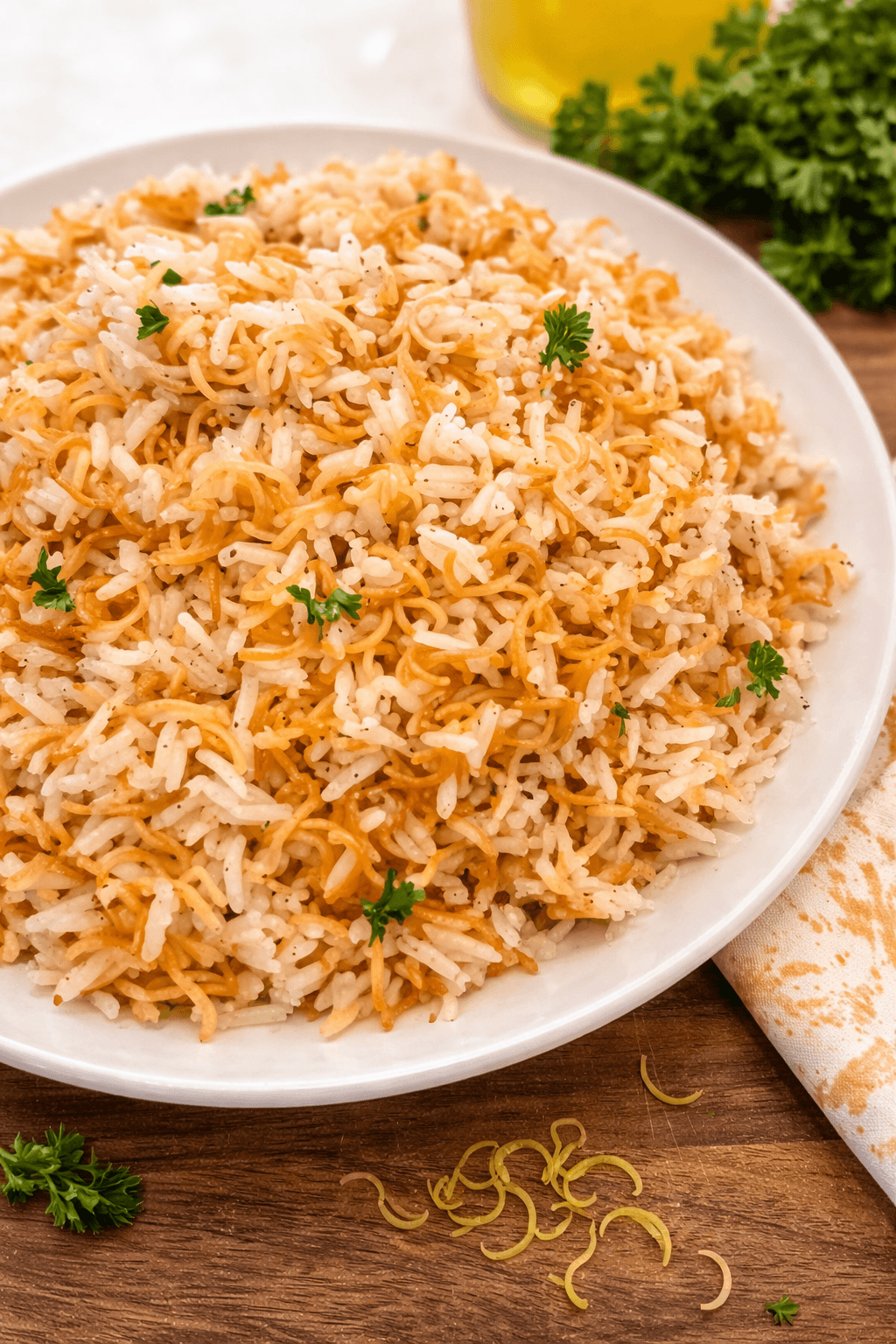 Egyptian rice with vermicelli dish