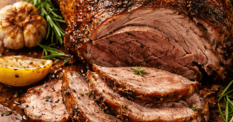 Slow Roasted Leg of Lamb with Garlic & Herbs (Juicy and Fall-Apart Tender)