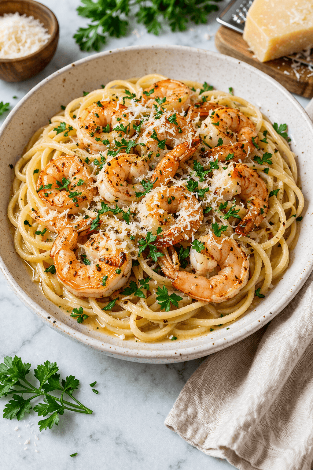 Easy Shrimp Scampi Pasta with Lemon Garlic Butter Sauce