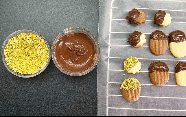 Sandwich and decorate Egyptian petit fours.