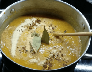 Added more spices to the red lentil soup
