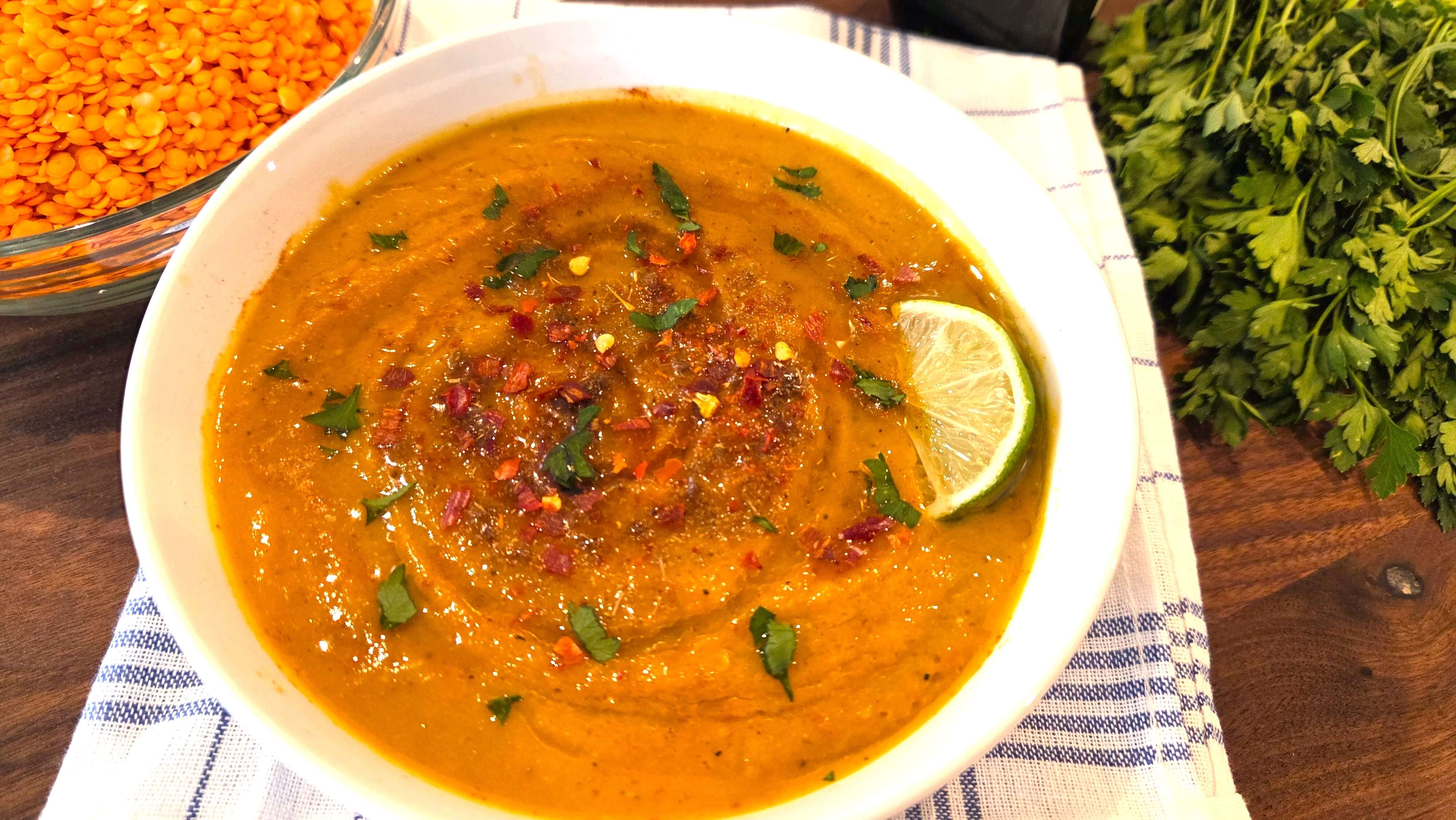 Authentic Egyptian Red Lentil Soup (Shorbat Ads)