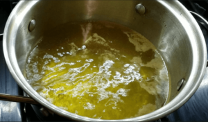 Boiling water for the vegan cauliflower recipe