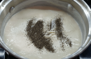 Bechamel sauce seasoned with salt and pepper