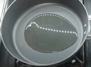 oil in a skillet