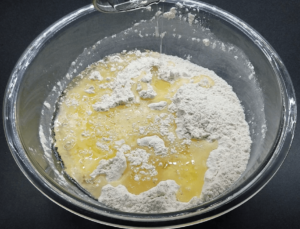 Bowl with flour and oil