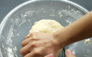 kneading the dough.