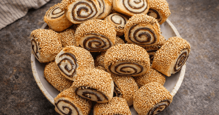 Vegan Date Filled Pinwheel Cookies (Soft Sesame Swirl Cookies)