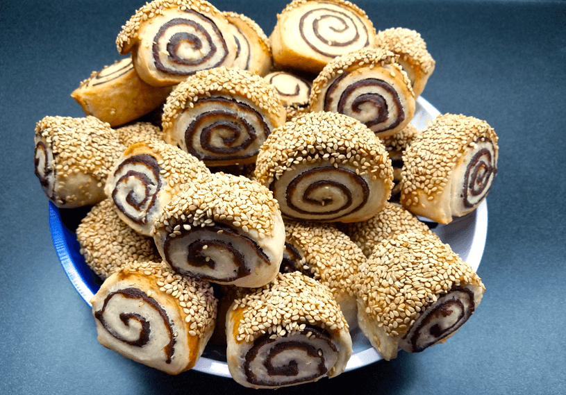 Easy Vegan Date Pinwheel Cookies (Soft Sesame Swirl Recipe)