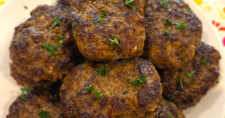 Easy Turkish beef kofte recipe served with pasta