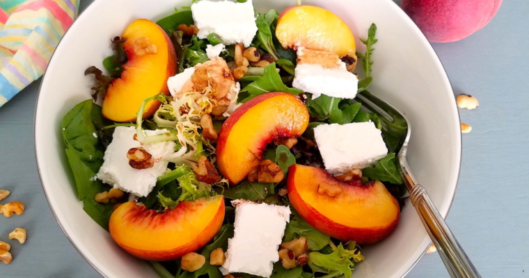 Peach Feta Salad with Walnuts