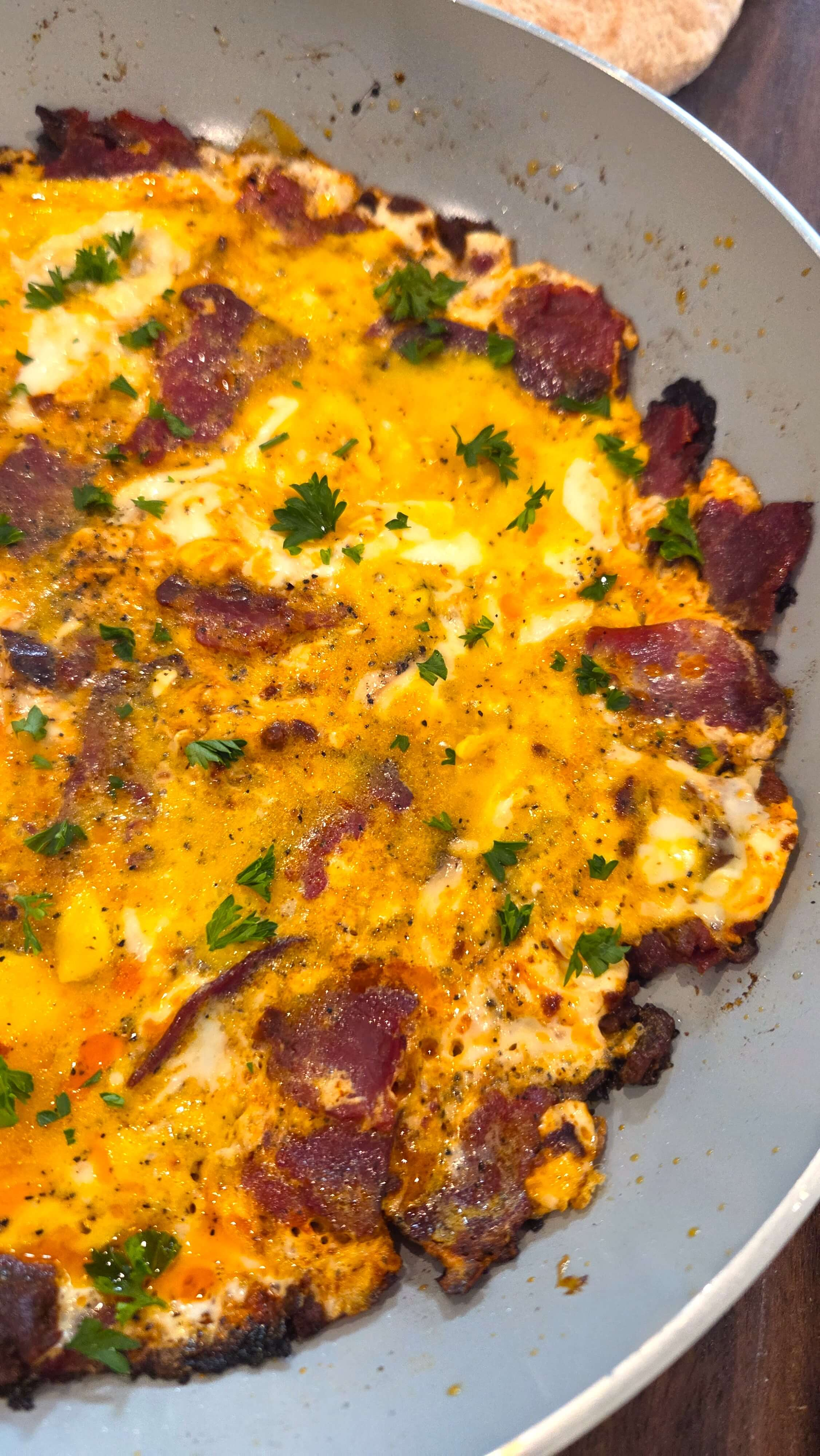 Beid Bel Basturma made with scrambled eggs and savory basturma