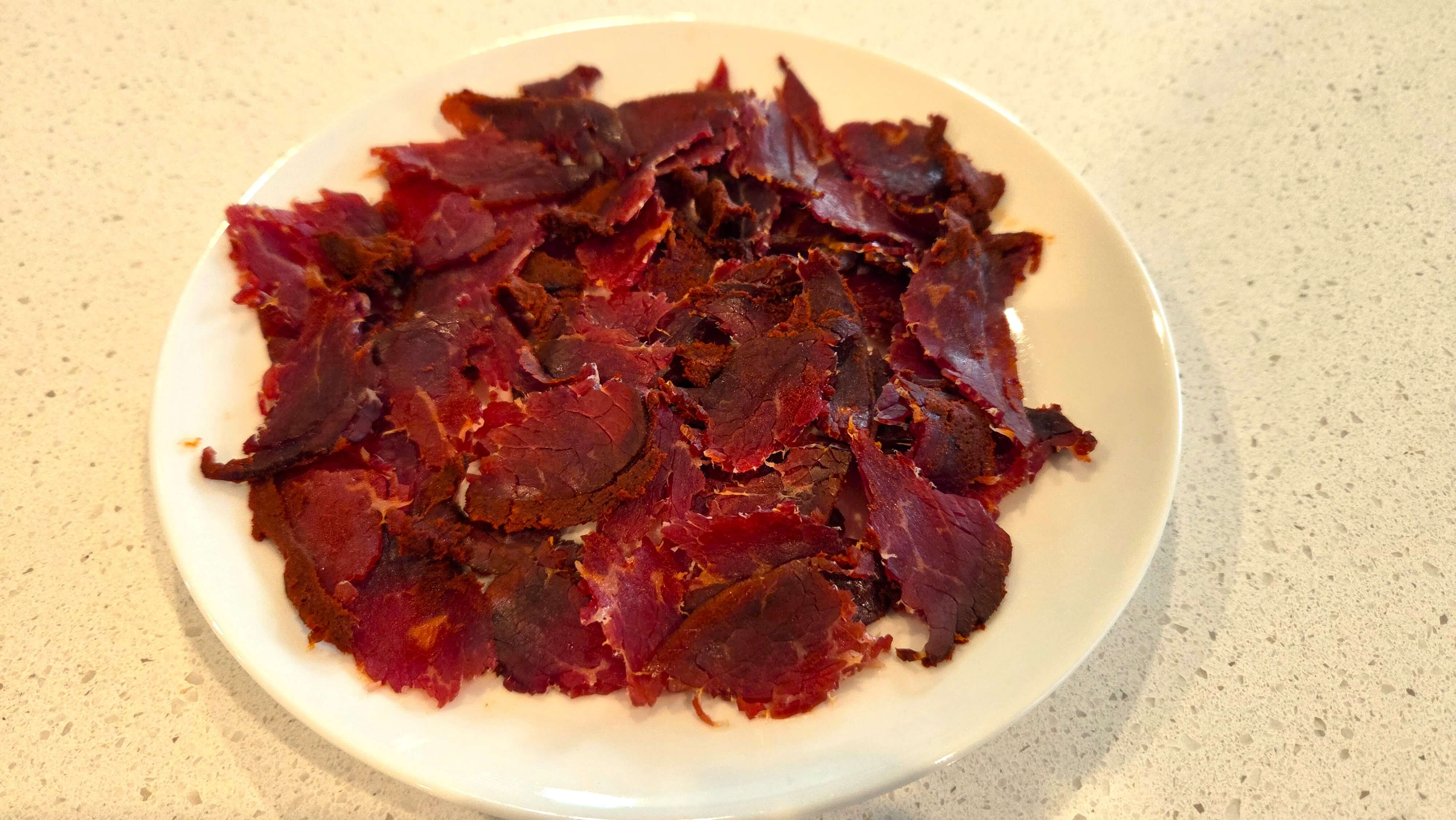 Thinly sliced basturma.